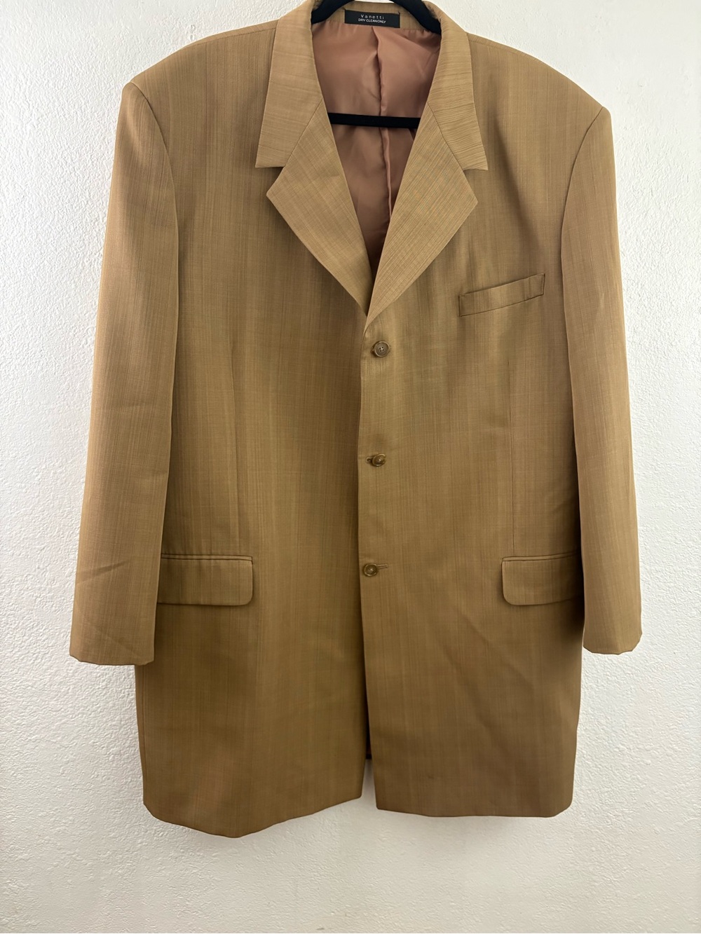 Vanetti suit jacket  mustard brown color with a textured finish size 50L